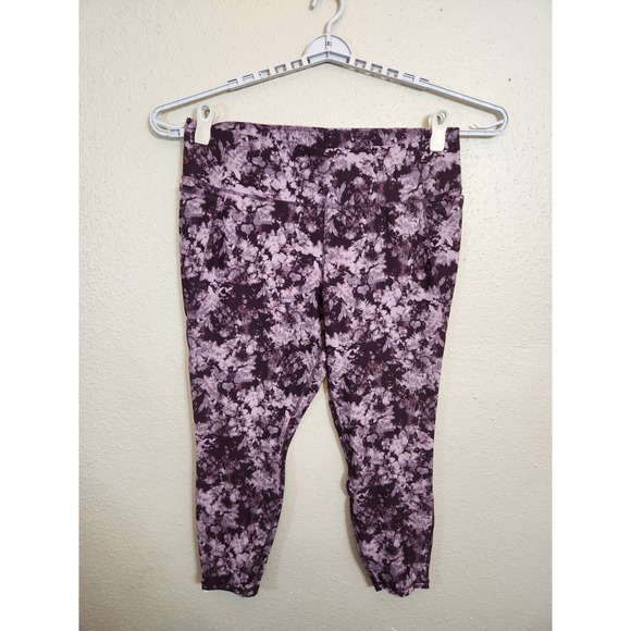 Pants - Livi Women's Purple Tie Dye Stretch High Rise Cropped Leggings Size 22/24